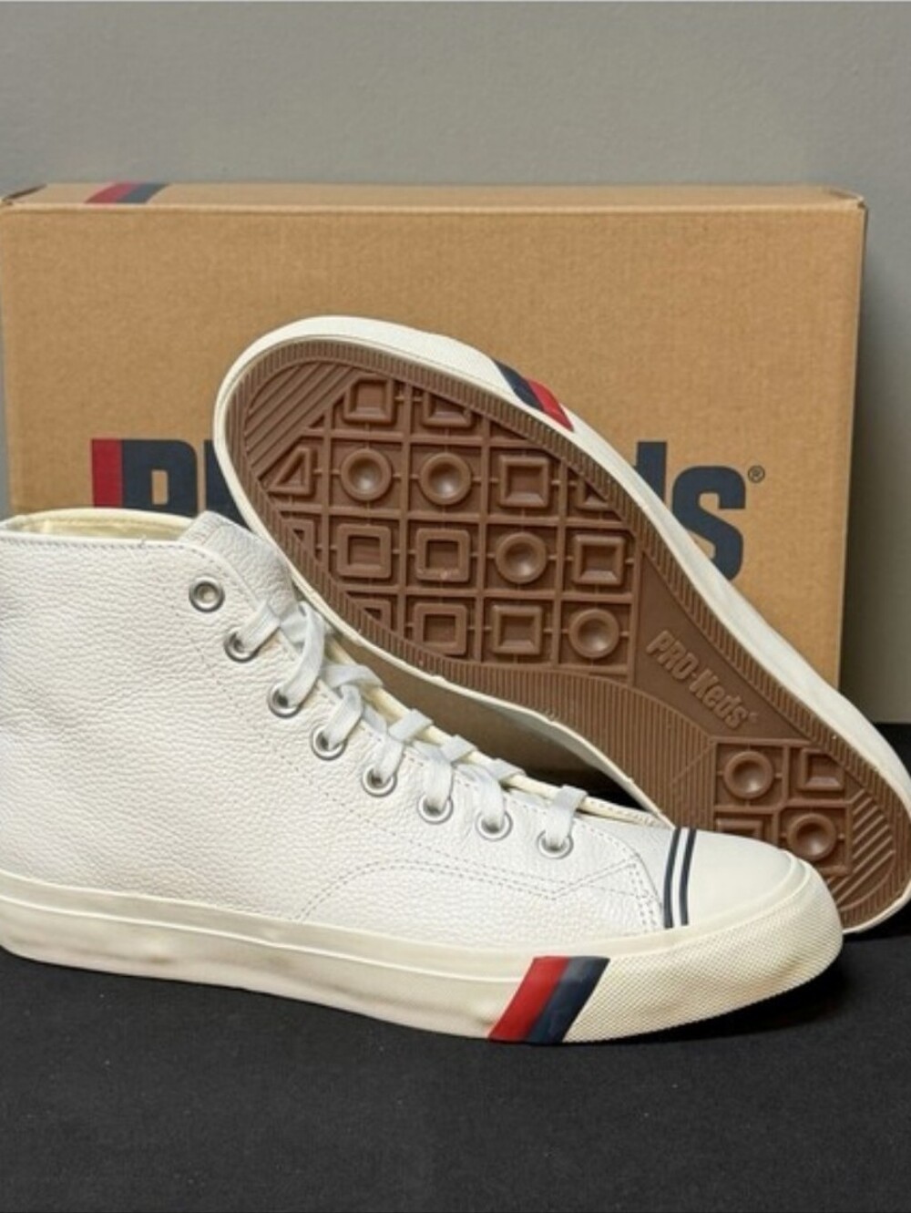 NWT Men's Pro-Keds White Leather High-Top Sneaker - Picture 8 of 12